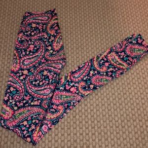 K Deer floral leggings size small - never worn